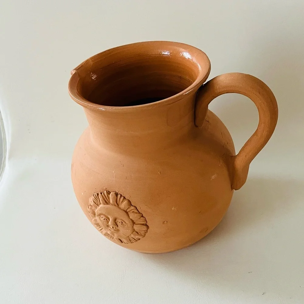 Terracotta Sun Motif Pitcher from Italy - Picture 13 of 15
